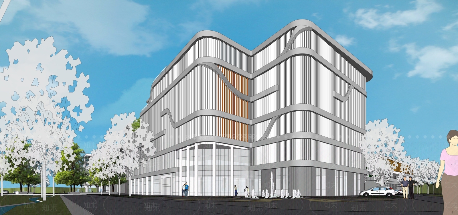 现代医疗建筑SU模型下载【ID:1105819482】