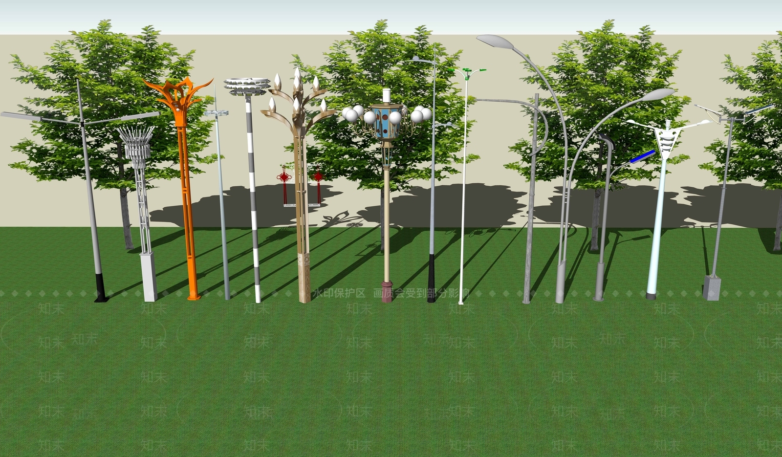 现代公路路灯SU模型下载【ID:1106166924】