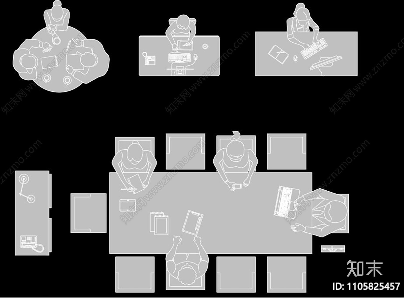多种人物CAD图库cad施工图下载【ID:1105825457】