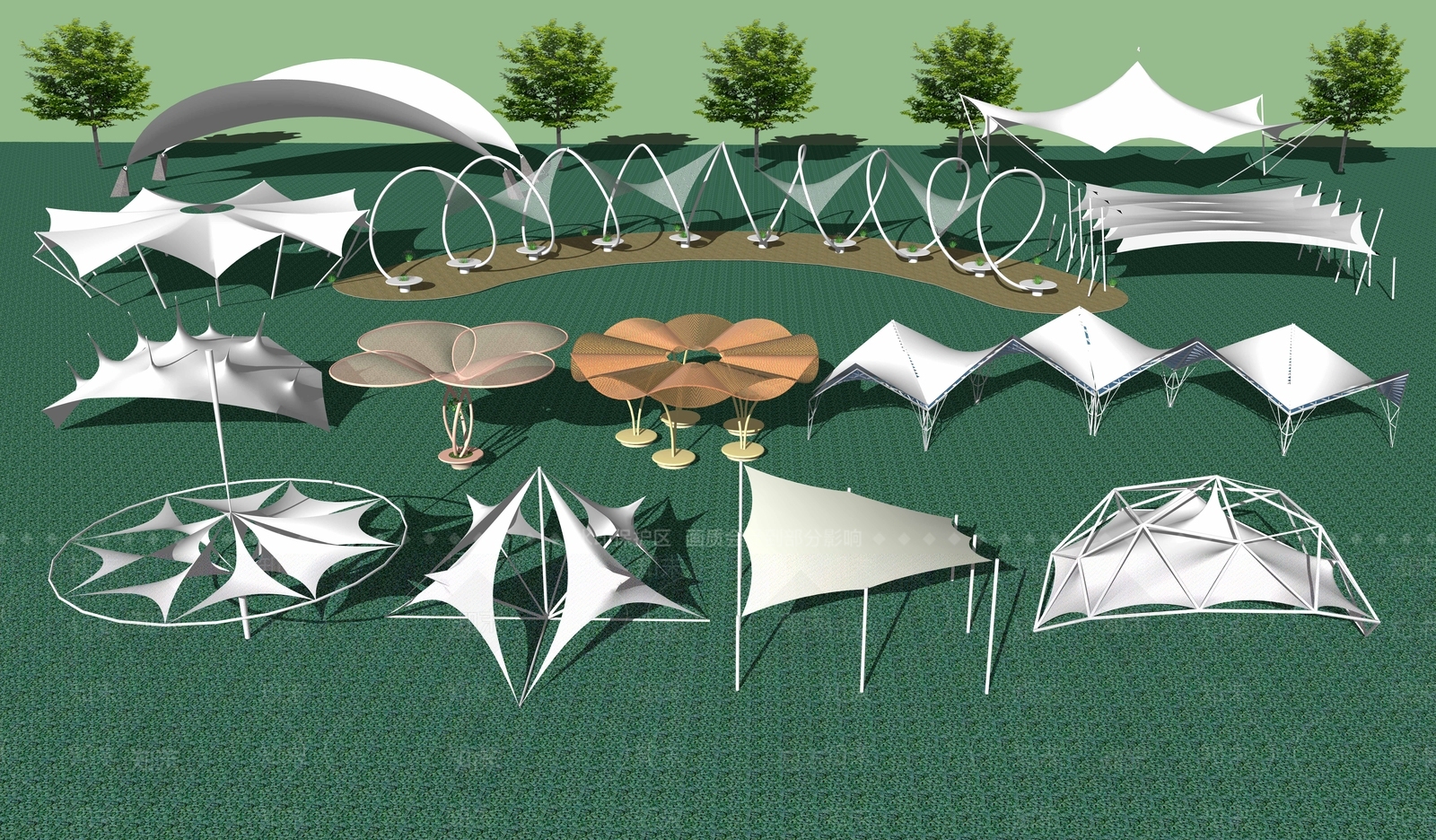 现代遮阳棚SU模型下载【ID:1106166589】