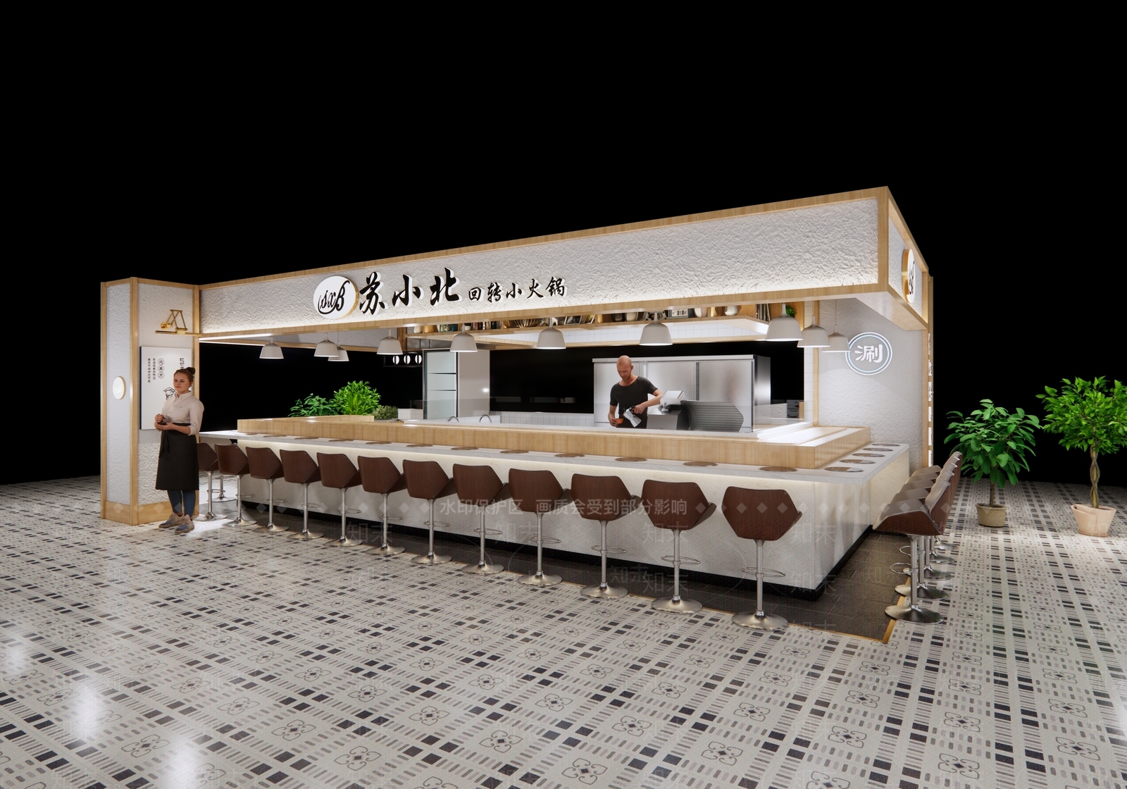 现代火锅店SU模型下载【ID:1105832470】