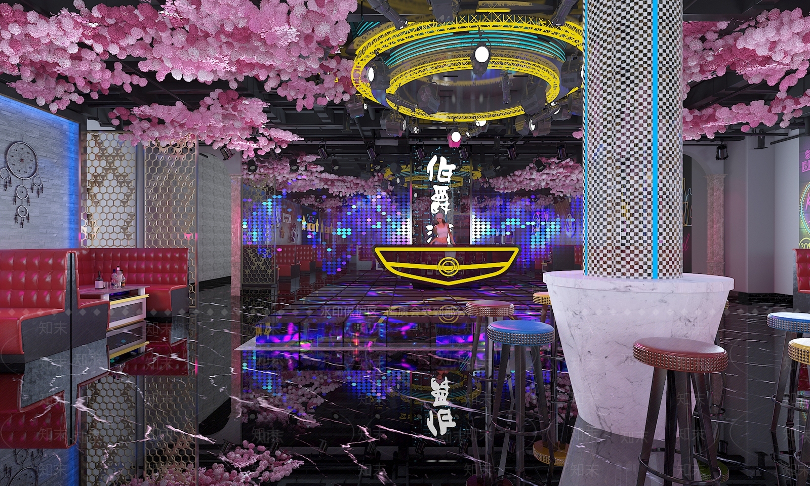 现代酒吧大厅3D模型下载【ID:1105844585】