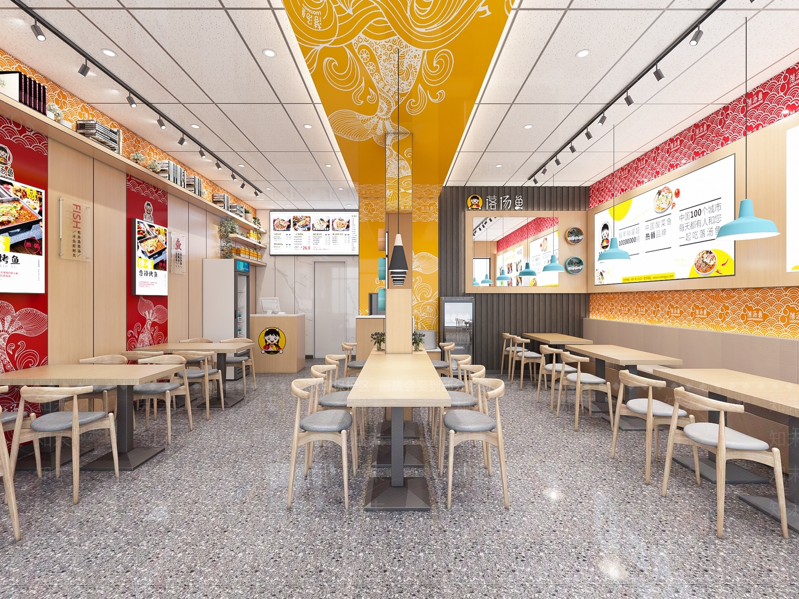 新中式酸菜鱼店3D模型下载【ID:1105858882】