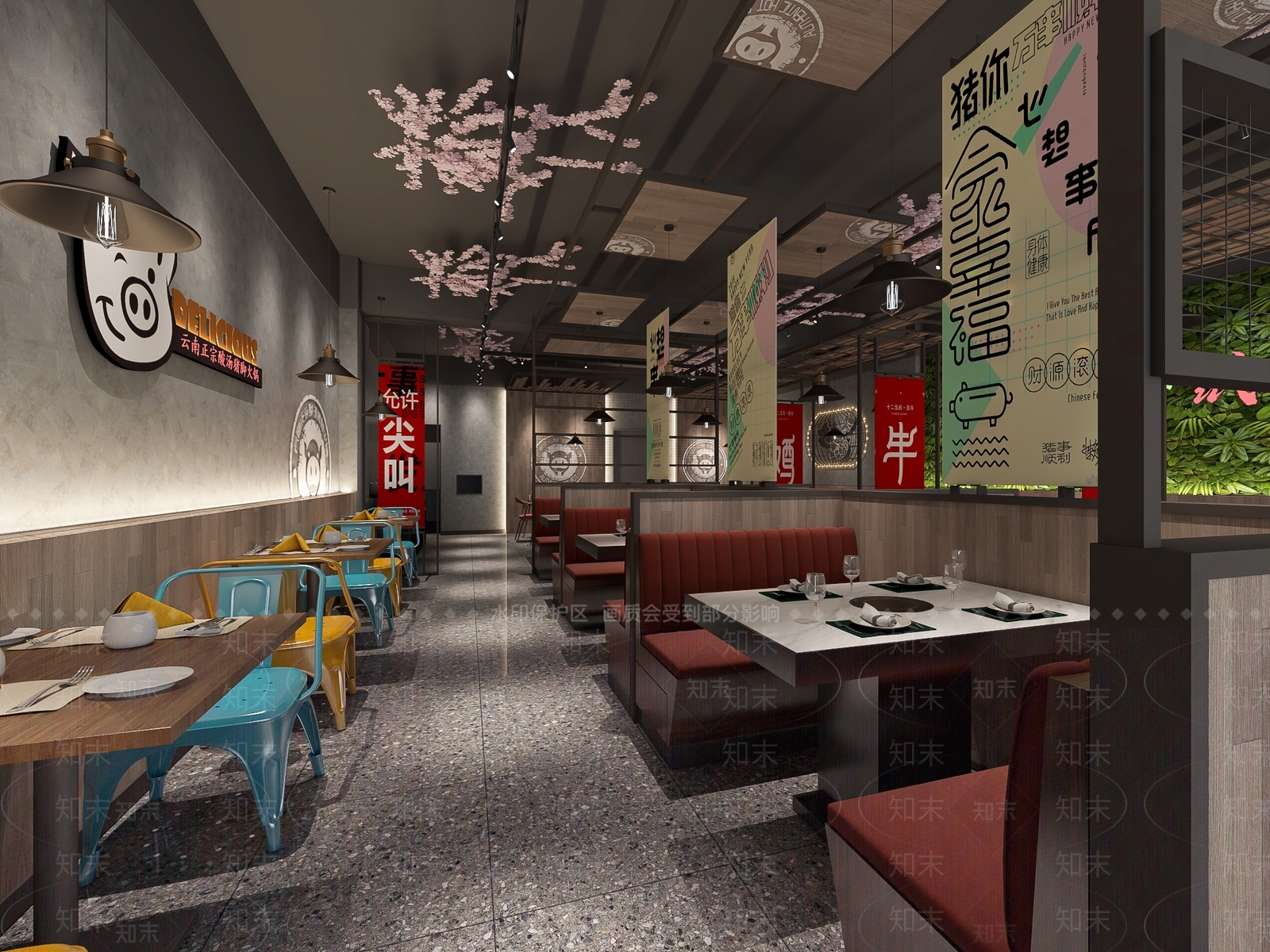 工业风火锅店3D模型下载【ID:1105860162】