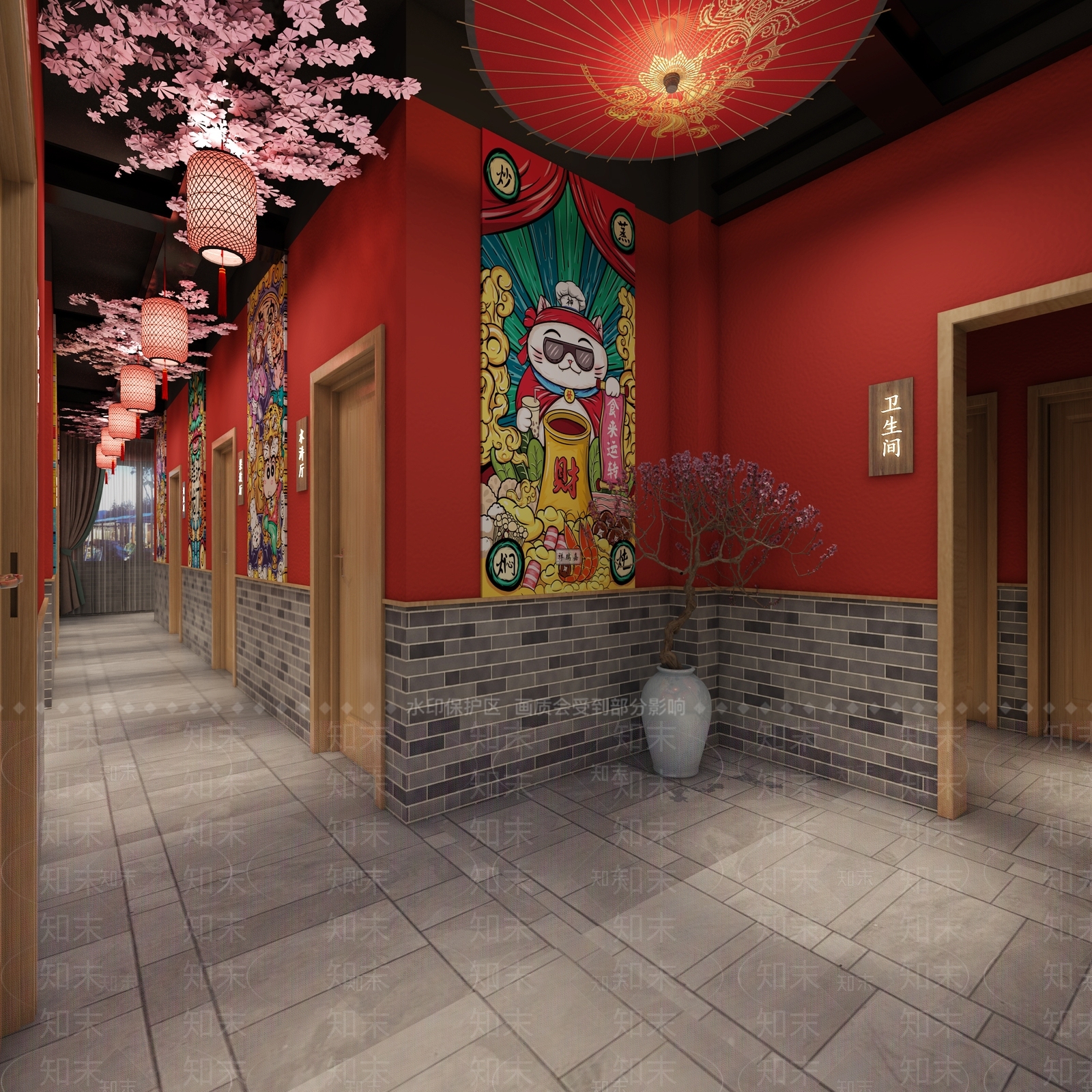 新中式火锅店3D模型下载【ID:1105860006】