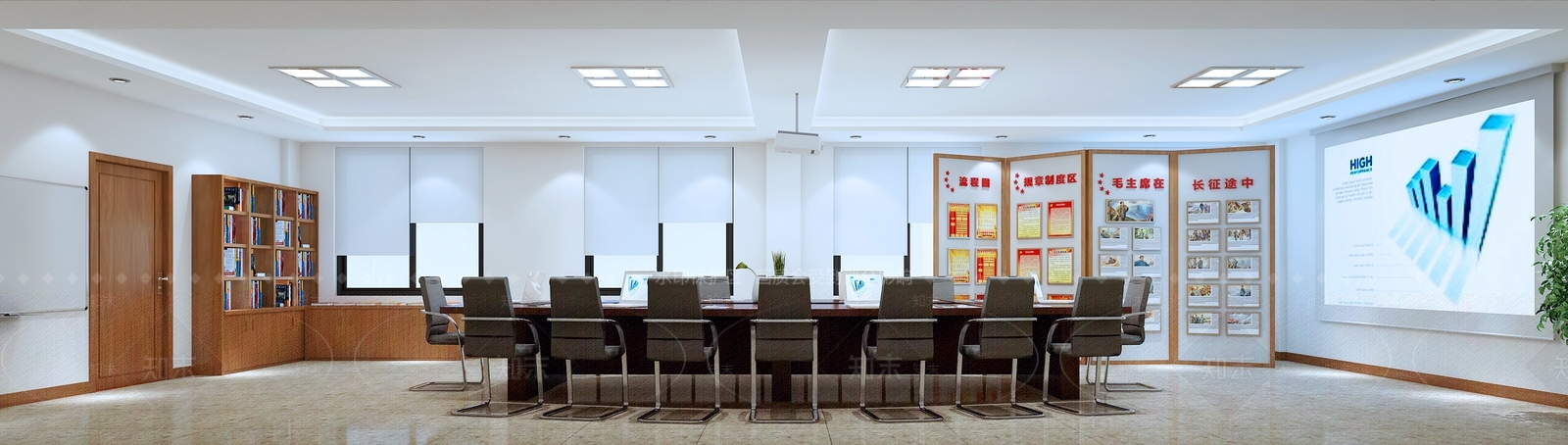 现代党建会议室3D模型下载【ID:1105862417】