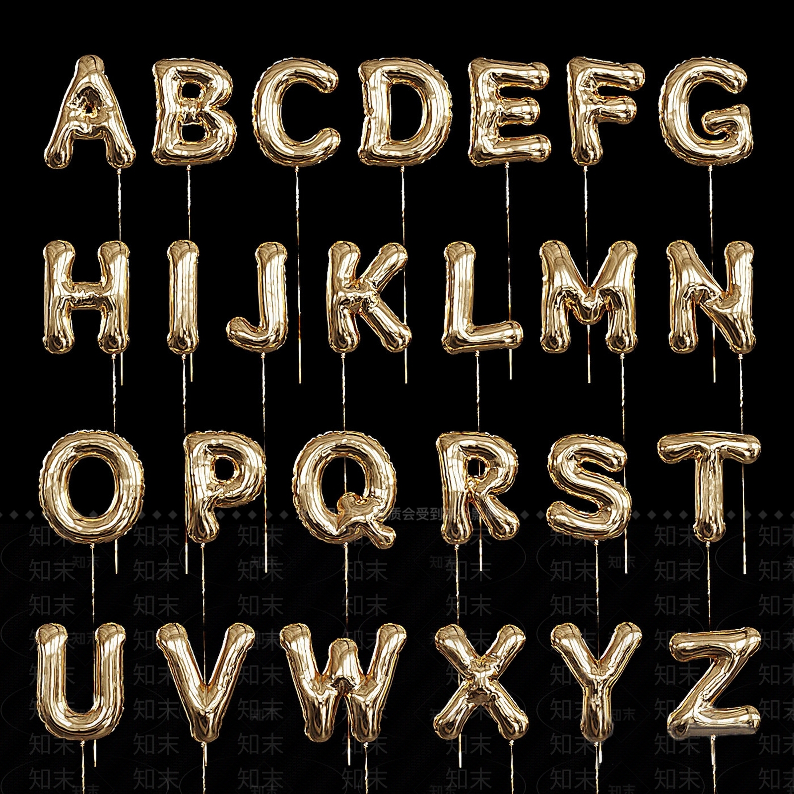 现代字母气球3D模型下载【ID:1105864981】