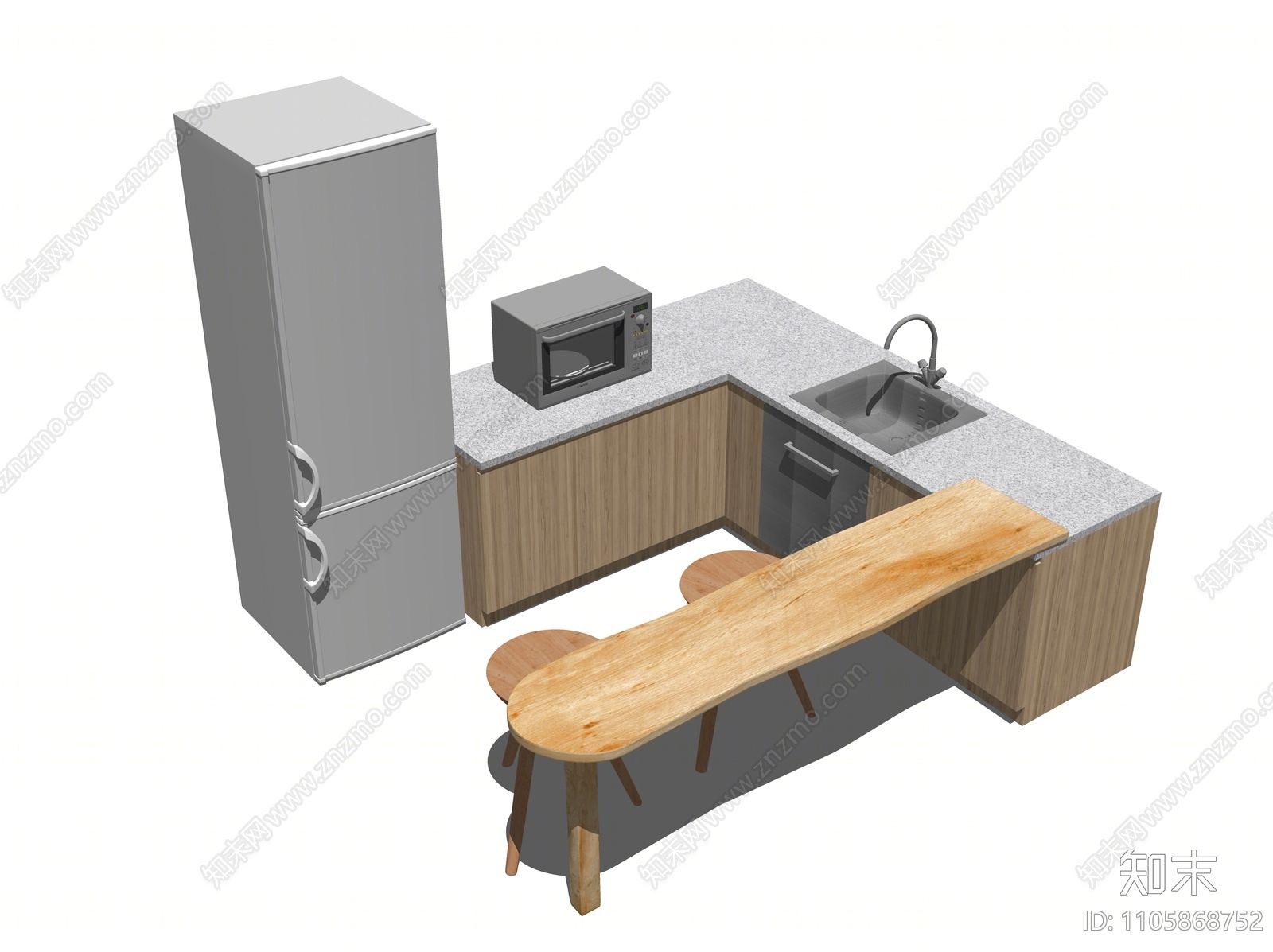 现代厨房台面SU模型下载【ID:1105868752】