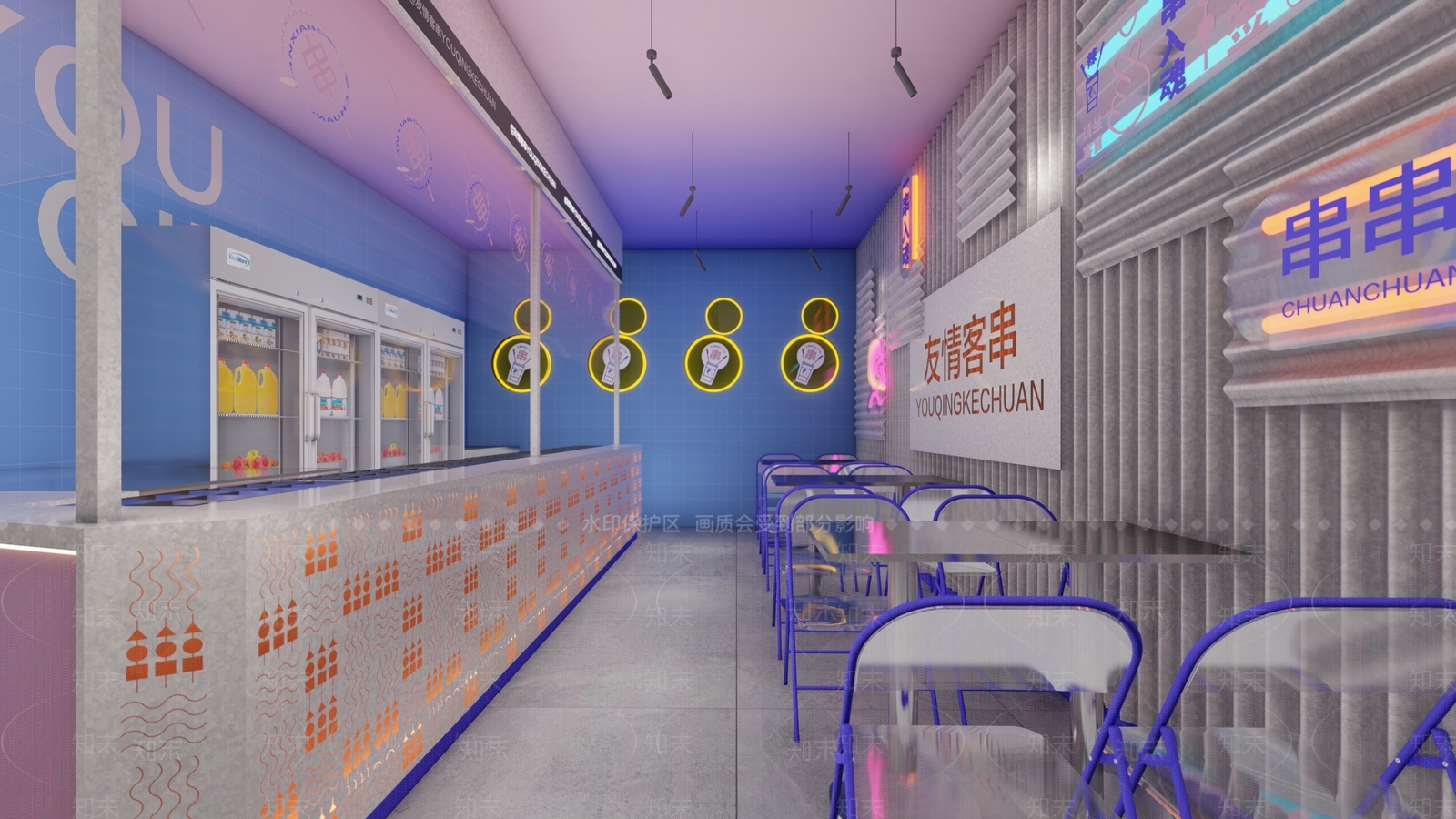 现代快餐店SU模型下载【ID:1108806954】
