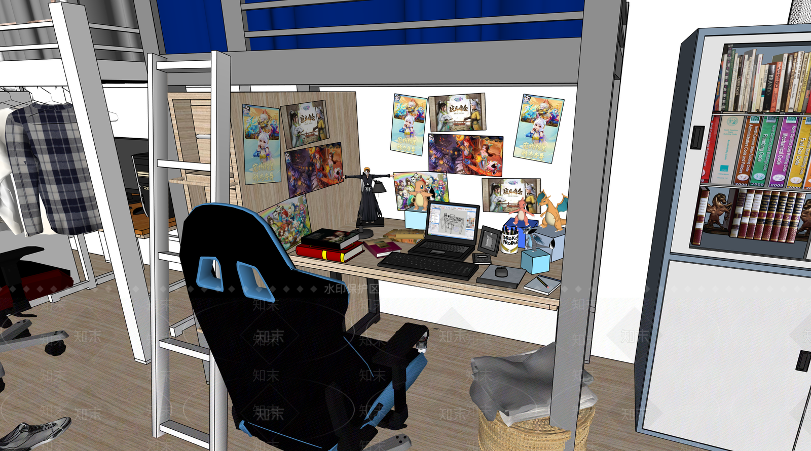 现代学校宿舍SU模型下载【ID:1105876341】