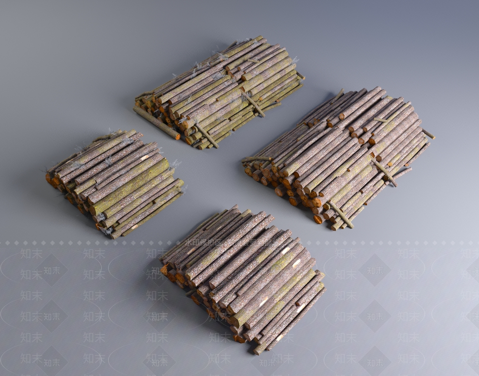现代圆木桩3D模型下载【ID:1105882897】