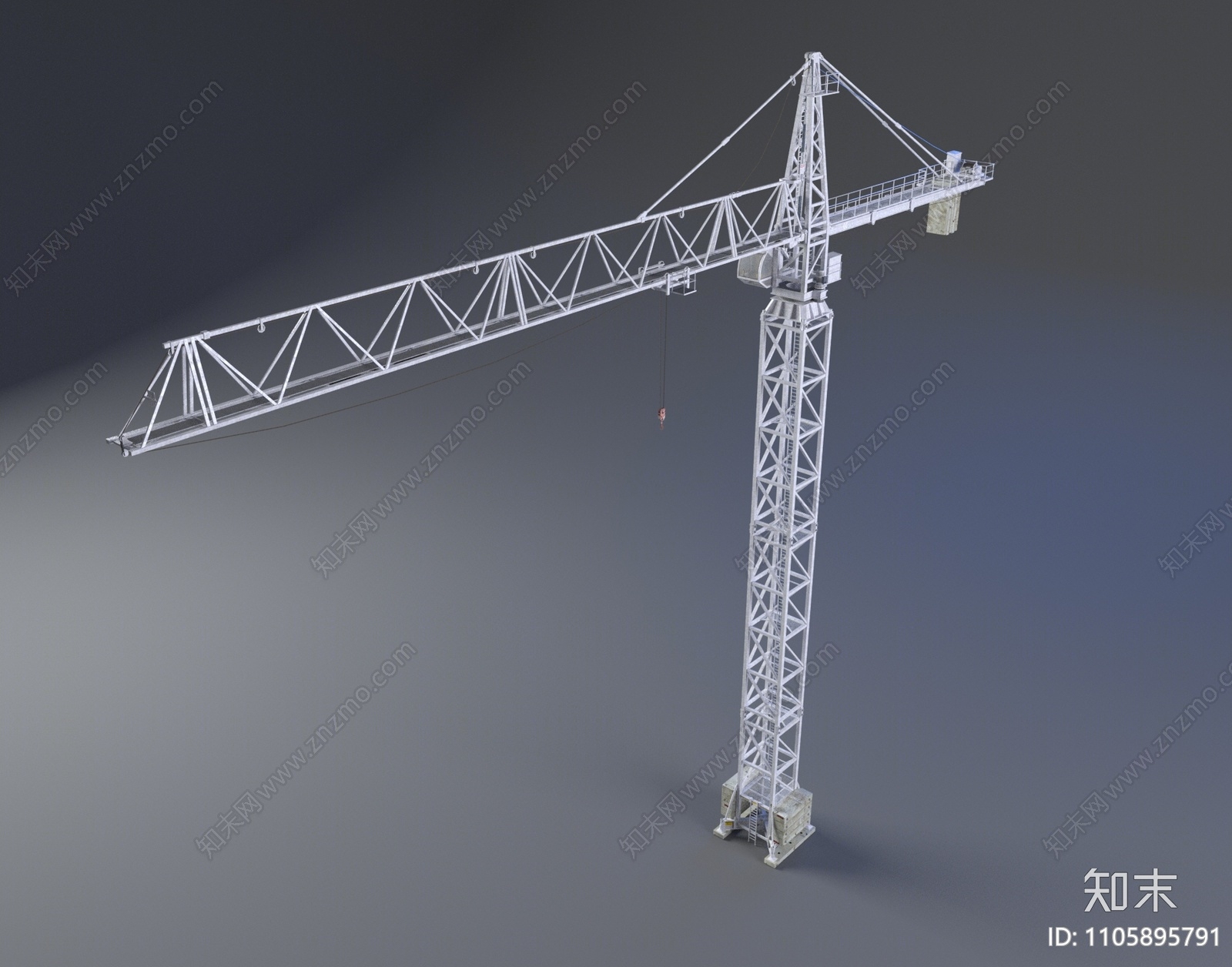 工业风塔式起重机3D模型下载【ID:1105895791】