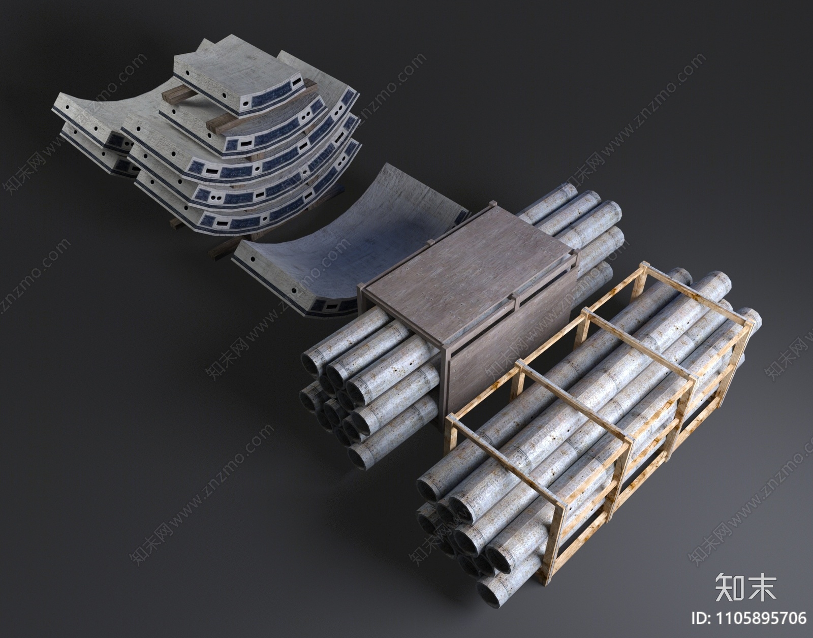 工业风水泥板3D模型下载【ID:1105895706】