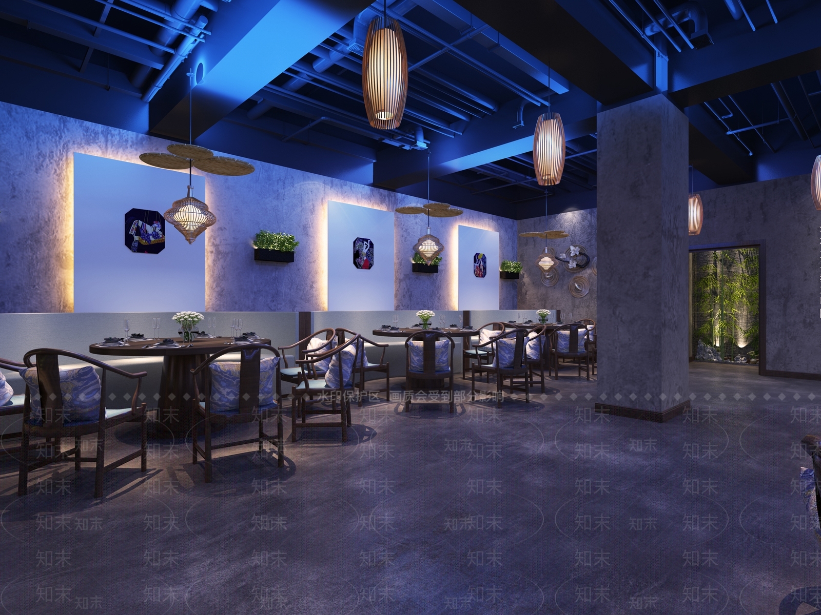 中式火锅店3D模型下载【ID:1105885440】