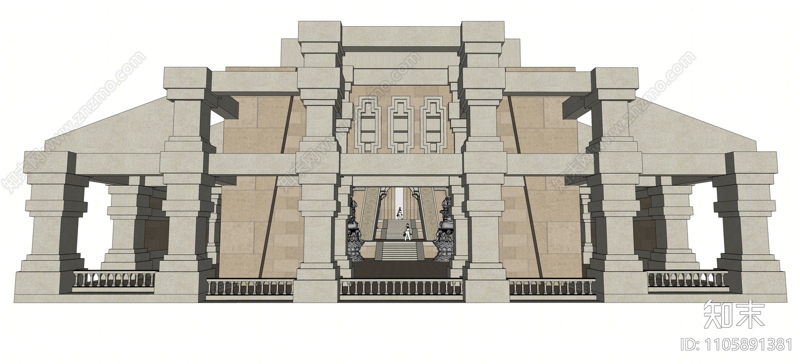 古典风格建筑SU模型下载【ID:1105891381】