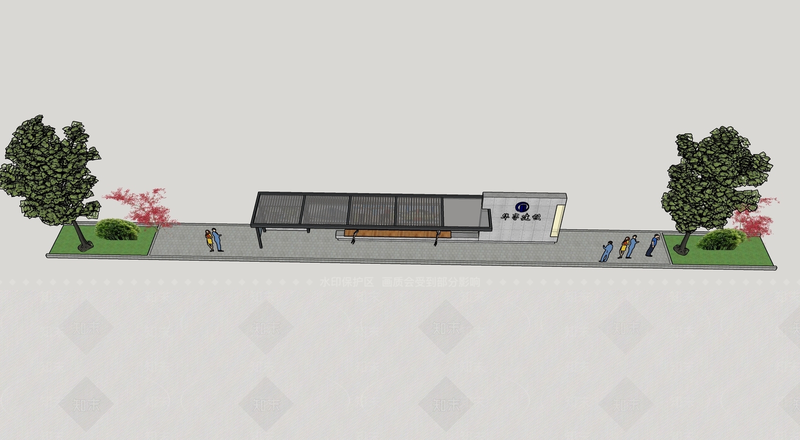 现代公交站SU模型下载【ID:1105902284】