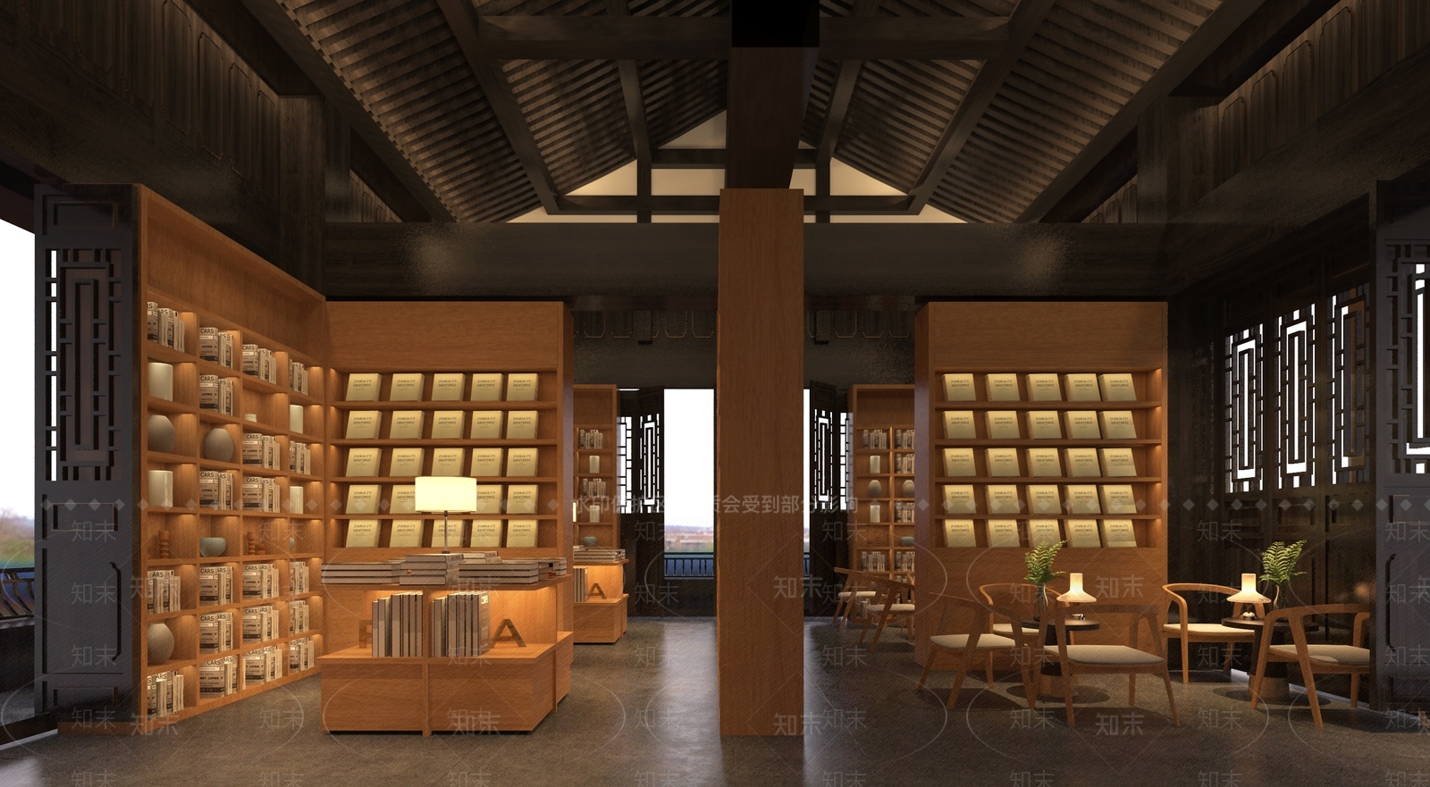 新中式书店3D模型下载【ID:1105906711】