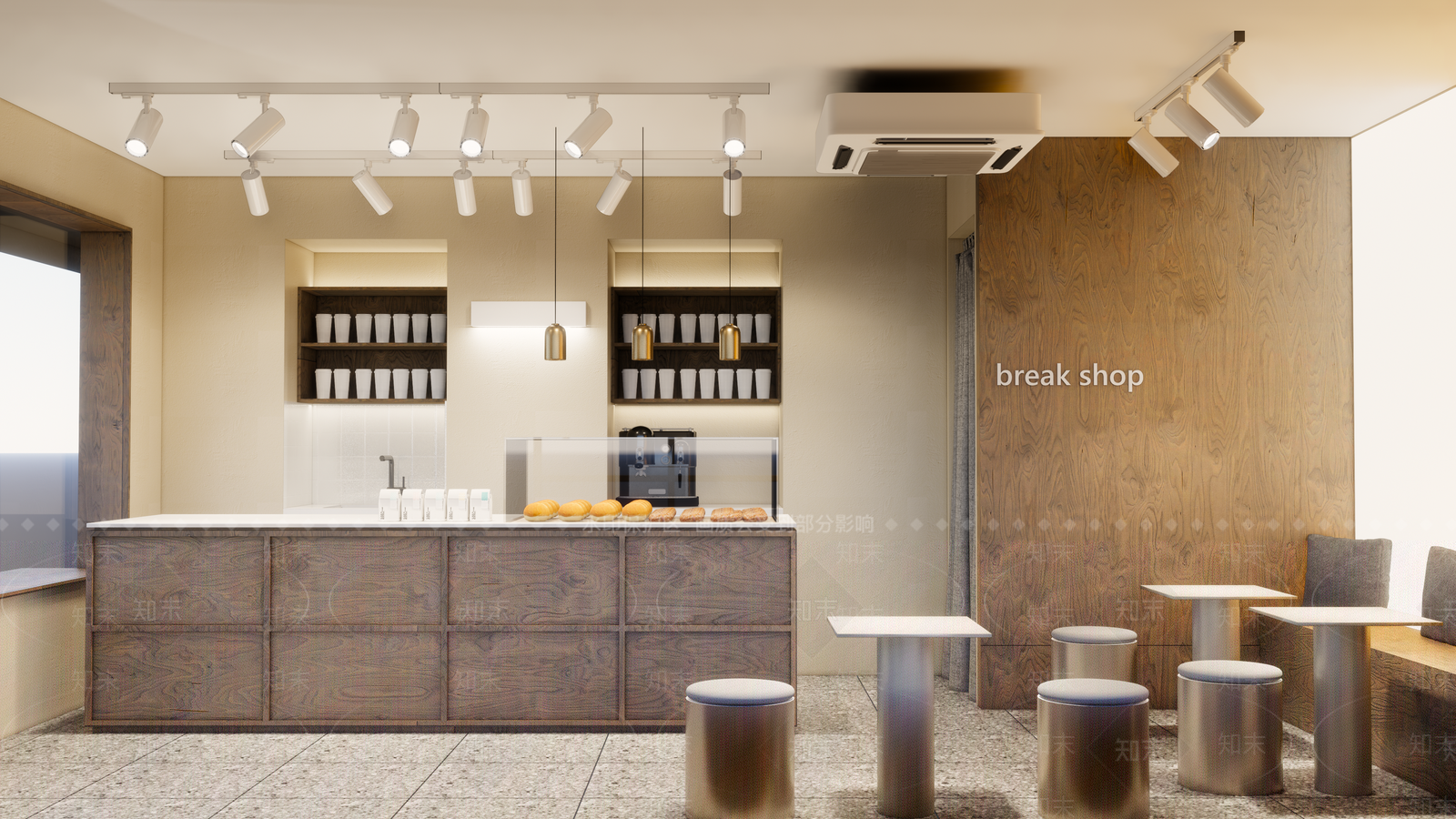 现代蛋糕奶茶厅SU模型下载【ID:1105915241】