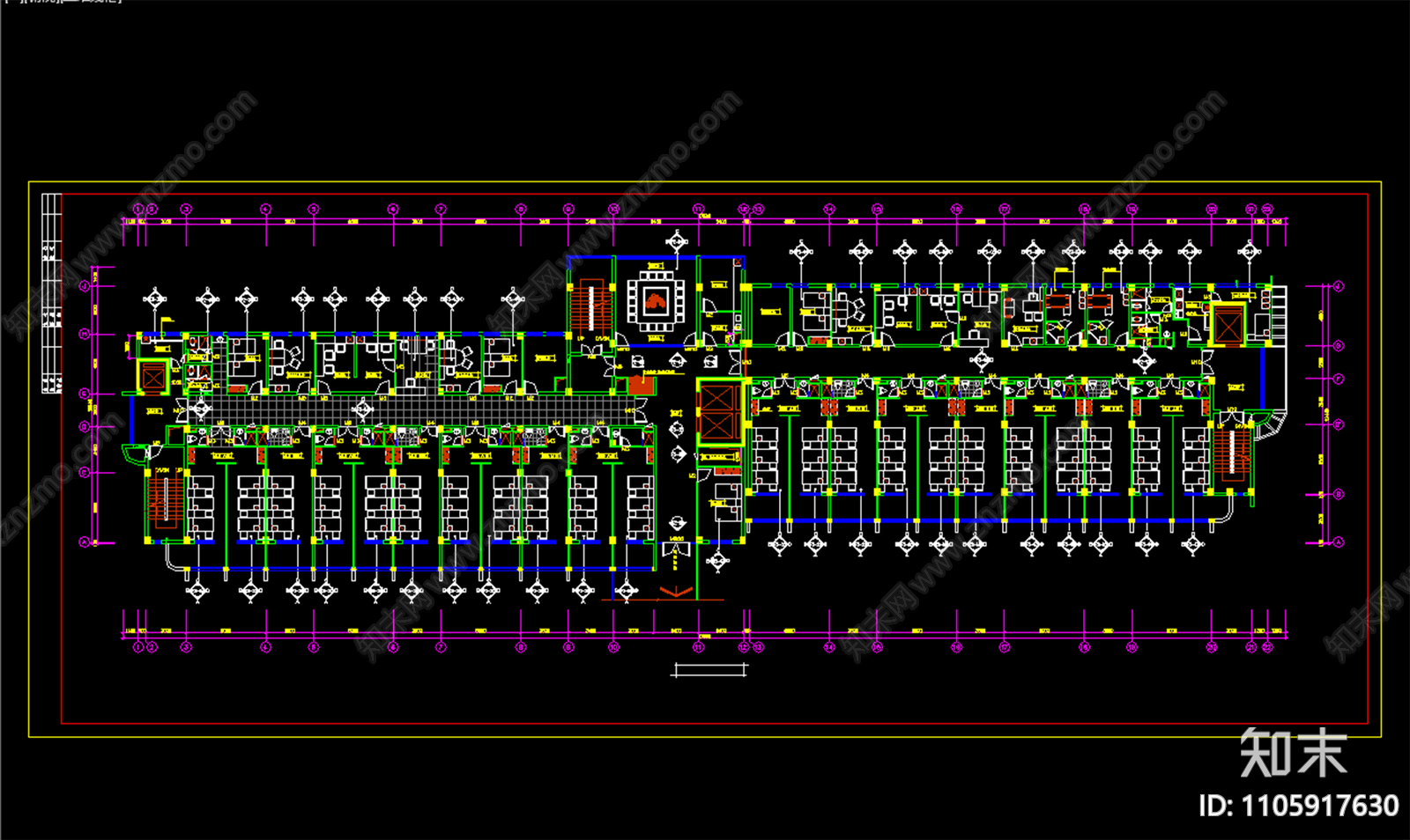 某医院平面布置图cad施工图下载【ID:1105917630】