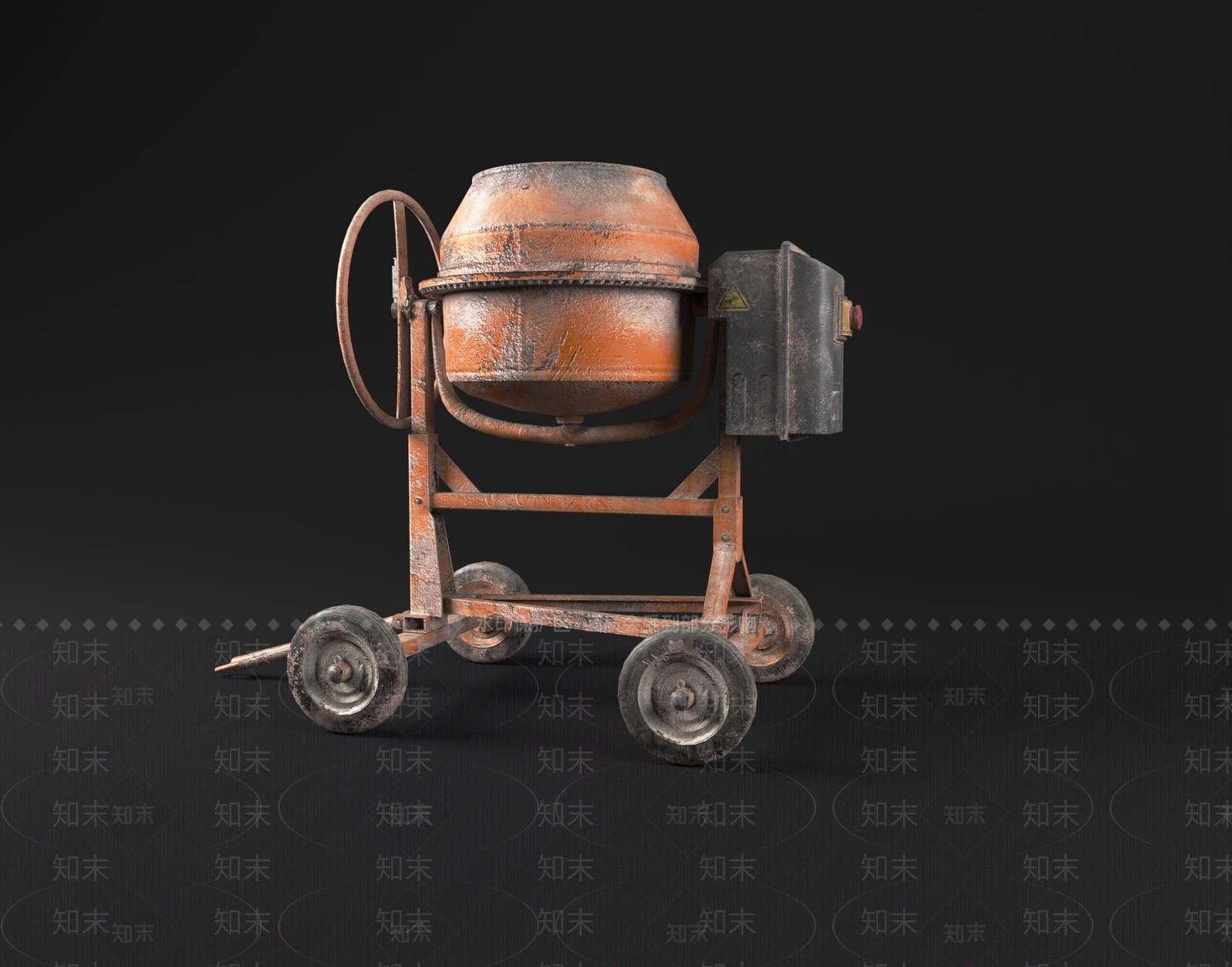 现代水泥搅拌机3D模型下载【ID:1105920485】