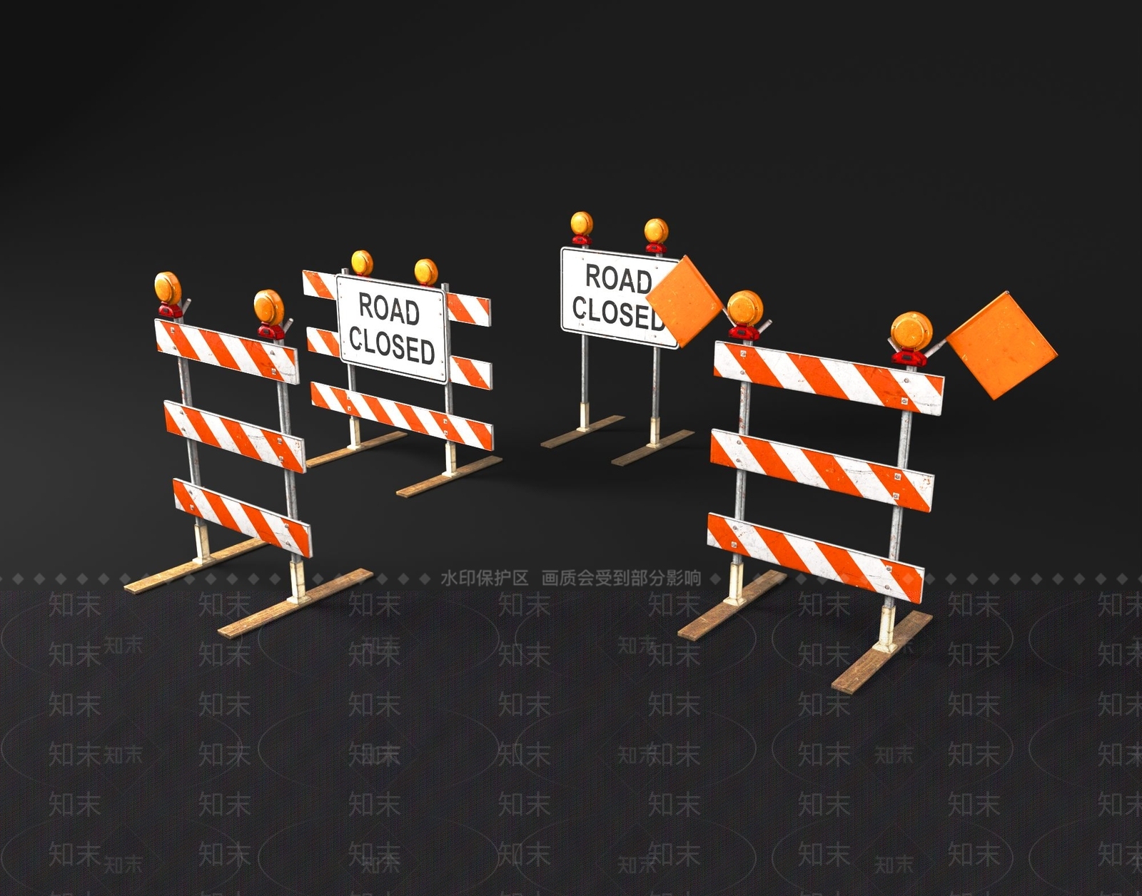 现代道路设施3D模型下载【ID:1105920589】