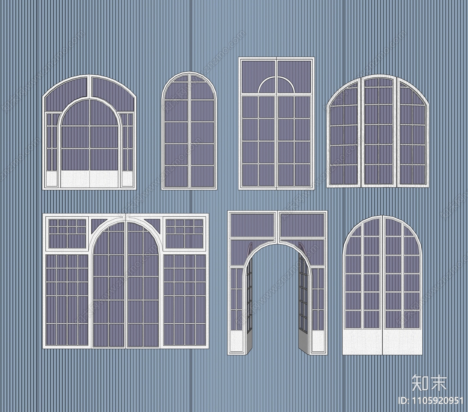 简欧窗户组合SU模型下载【ID:1105920951】