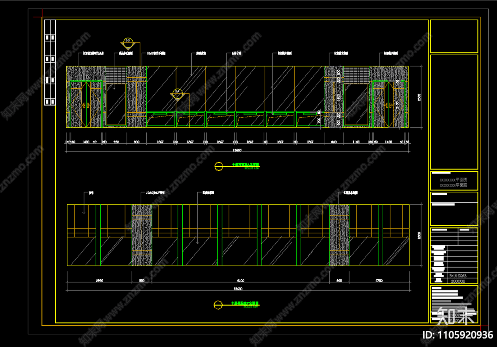 阅览室装修详图施工图下载【ID:1105920936】
