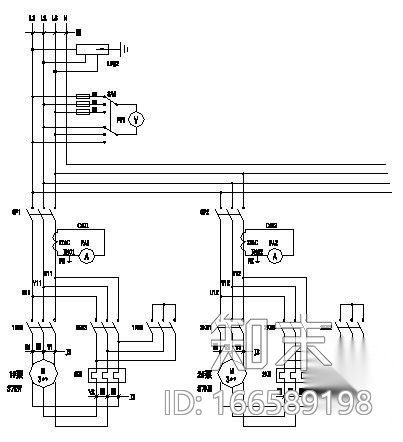 电气消防水泵星三角启动控制原理图cad施工图下载【ID:166589198】