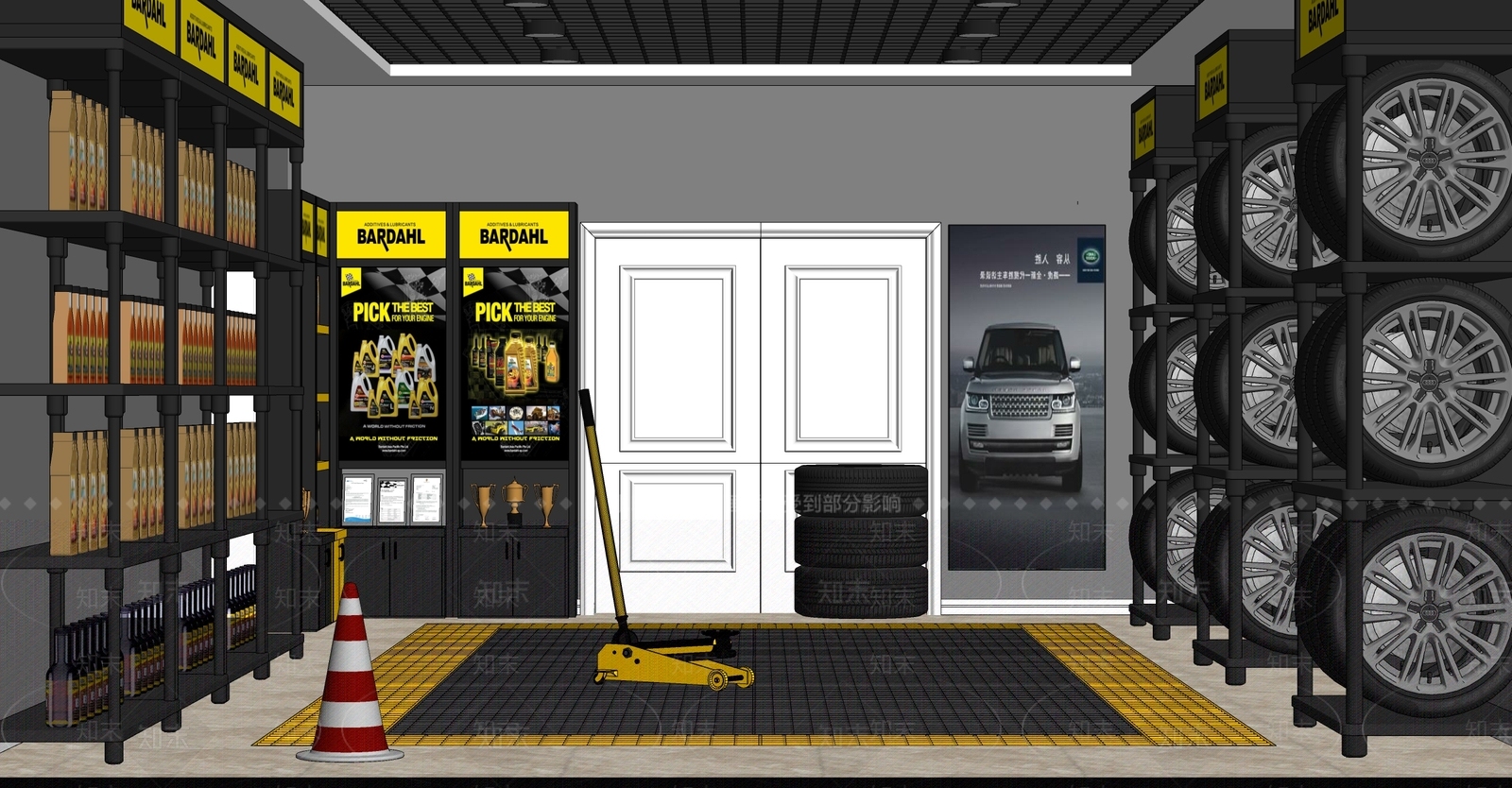 现代汽车修理店SU模型下载【ID:1105931631】