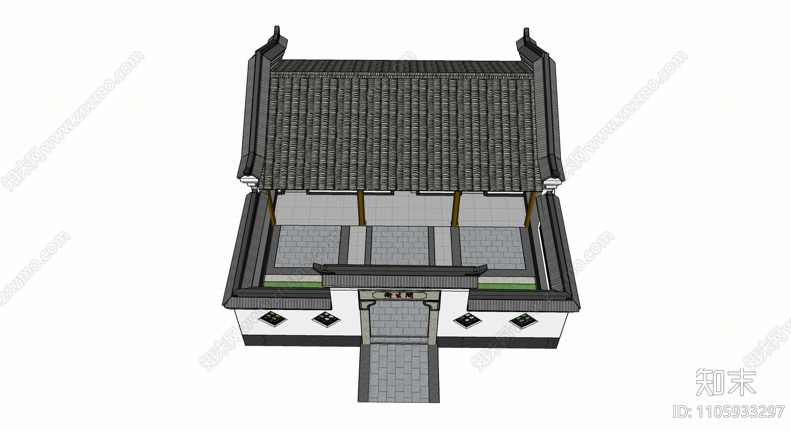 中式公共厕所SU模型下载【ID:1105933297】