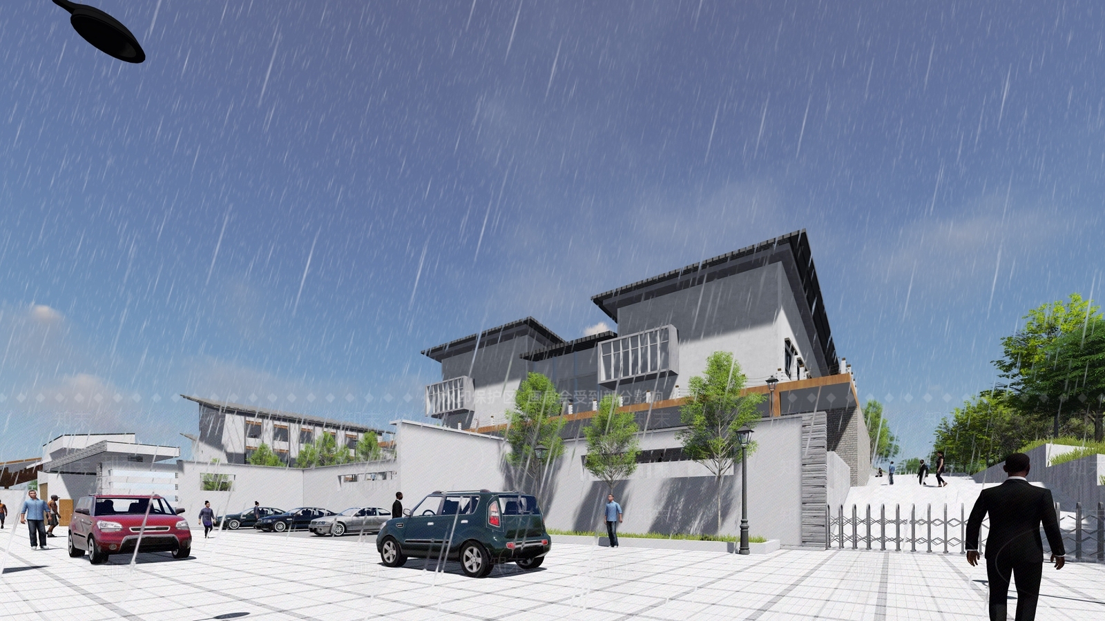 新中式学校SU模型下载【ID:1105934751】