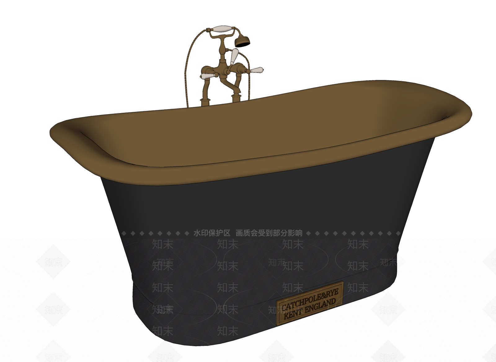 北欧浴缸SU模型下载【ID:1105939080】