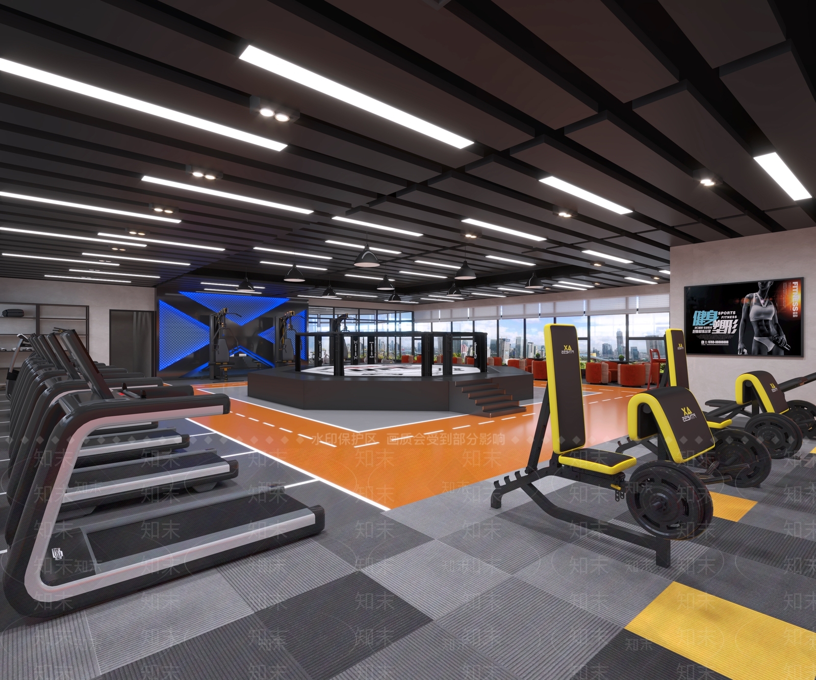 工业风健身房3D模型下载【ID:1105939026】