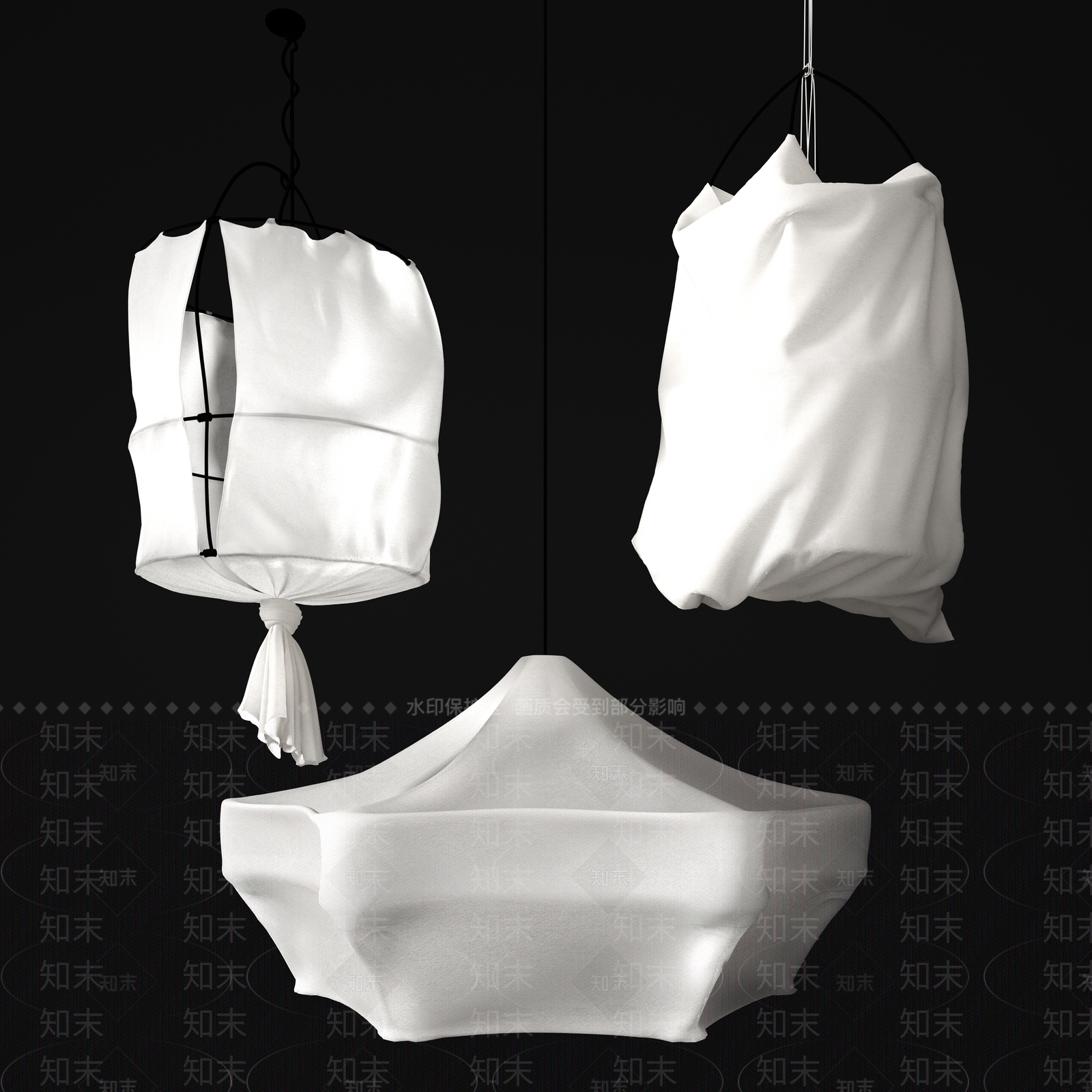 现代孔明灯3D模型下载【ID:1106035662】