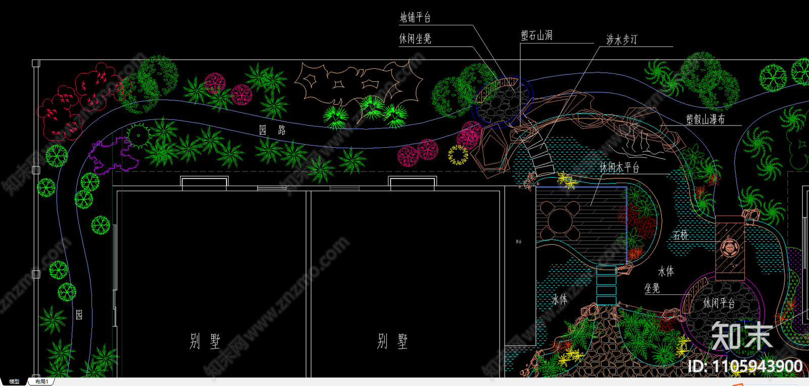 别墅景观方案设计cad施工图下载【ID:1105943900】