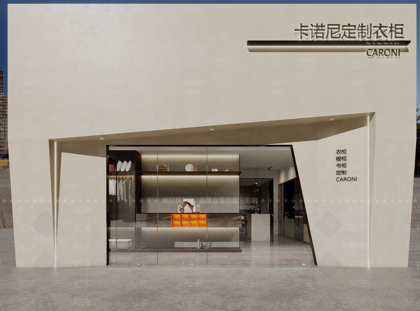 现代定制衣柜门头门面3D模型下载【ID:1105945882】