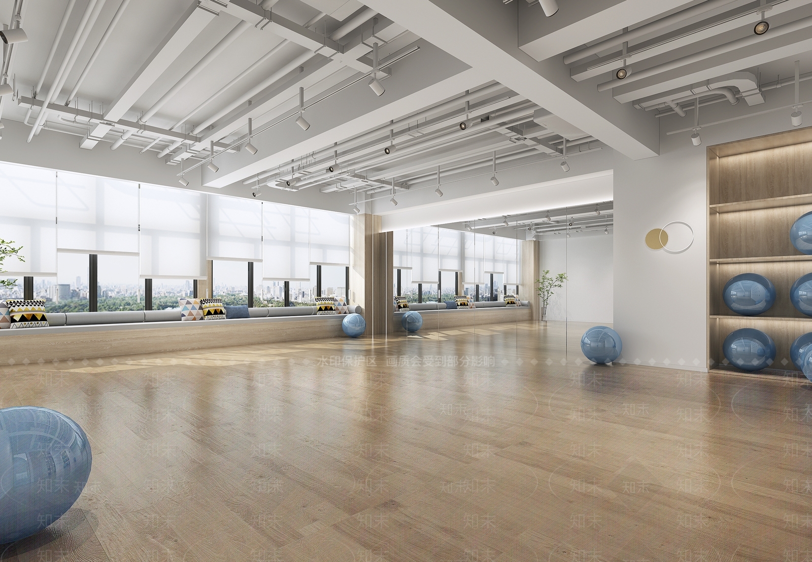 现代瑜伽室3D模型下载【ID:1105972595】