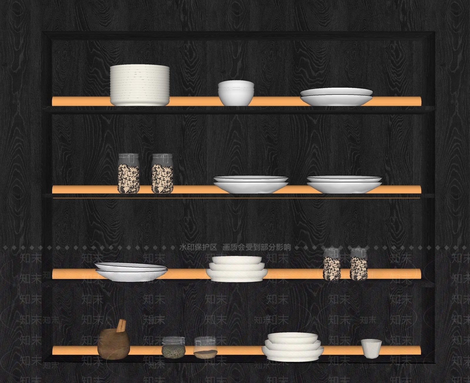 现代餐具SU模型下载【ID:1105984085】