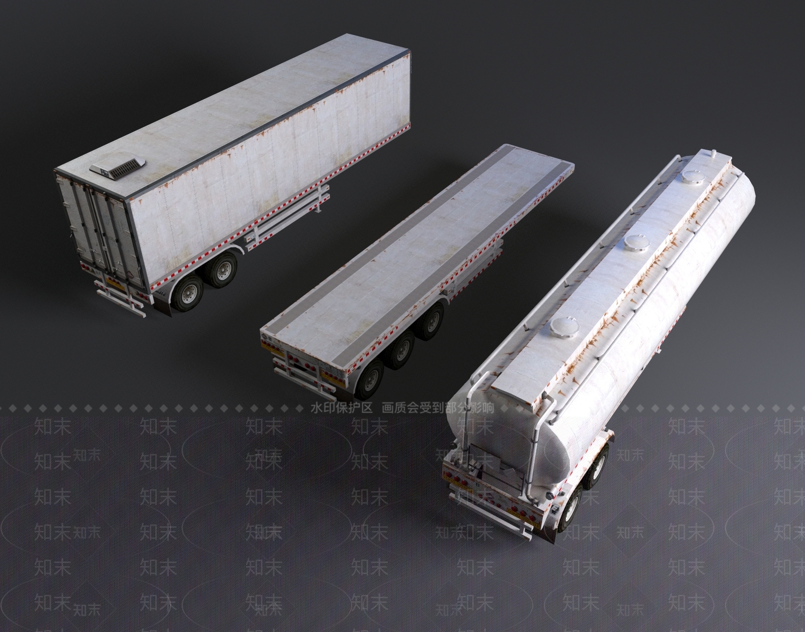 工业风平板拖车3D模型下载【ID:1105986012】