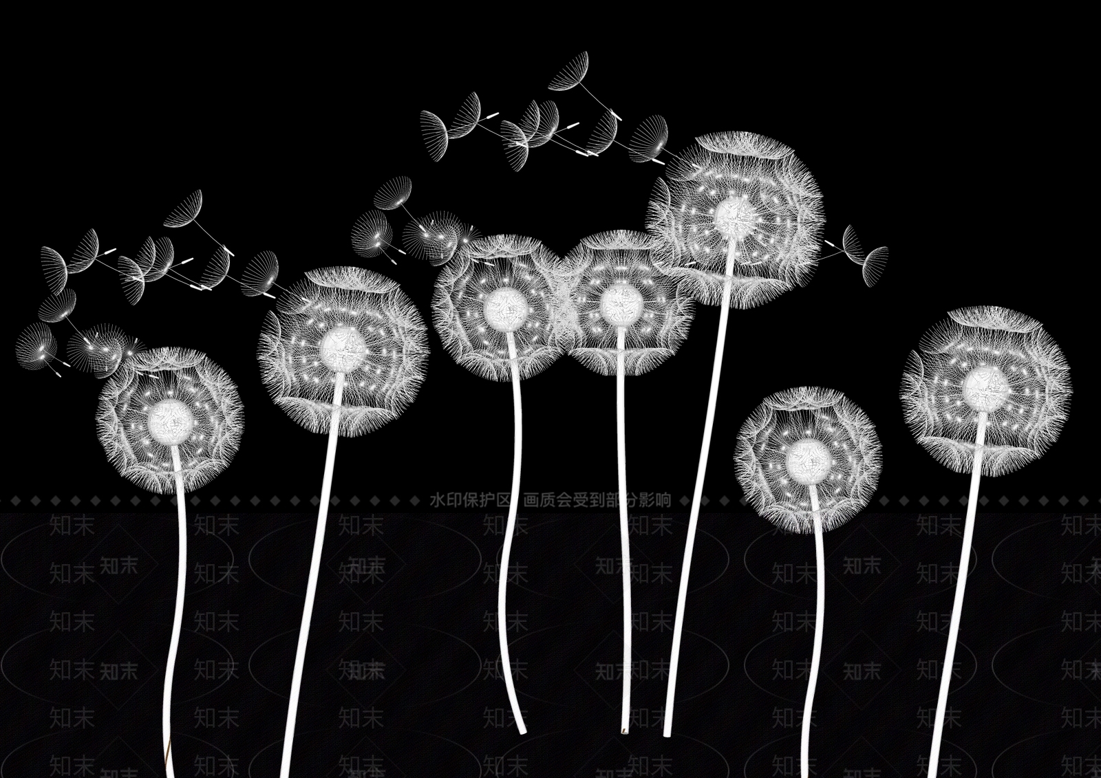 现代蒲公英灯具雕塑小品SU模型下载【ID:1105989722】