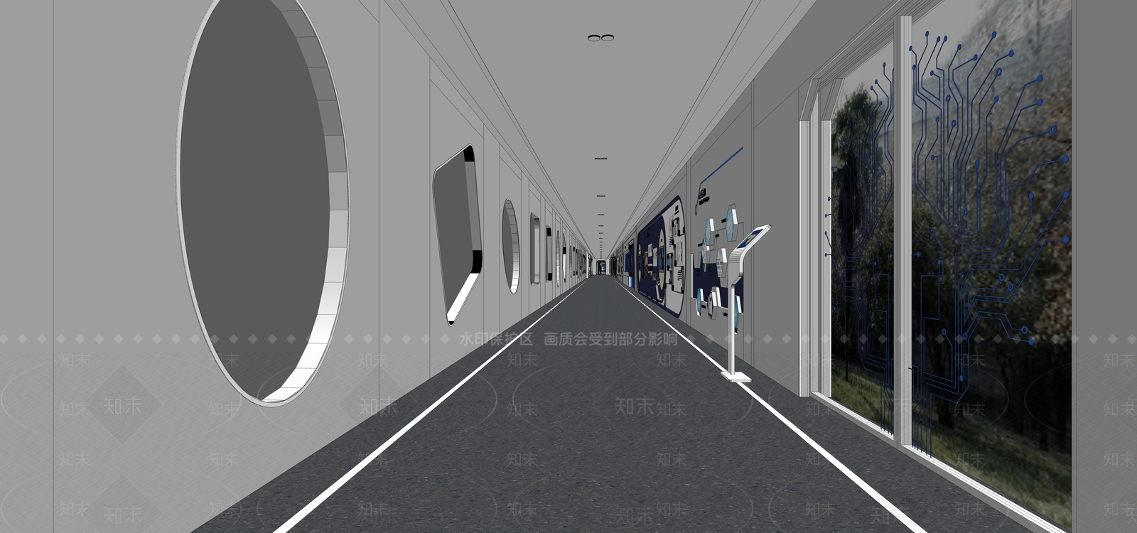 现代商业科技展厅SU模型下载【ID:1105990519】