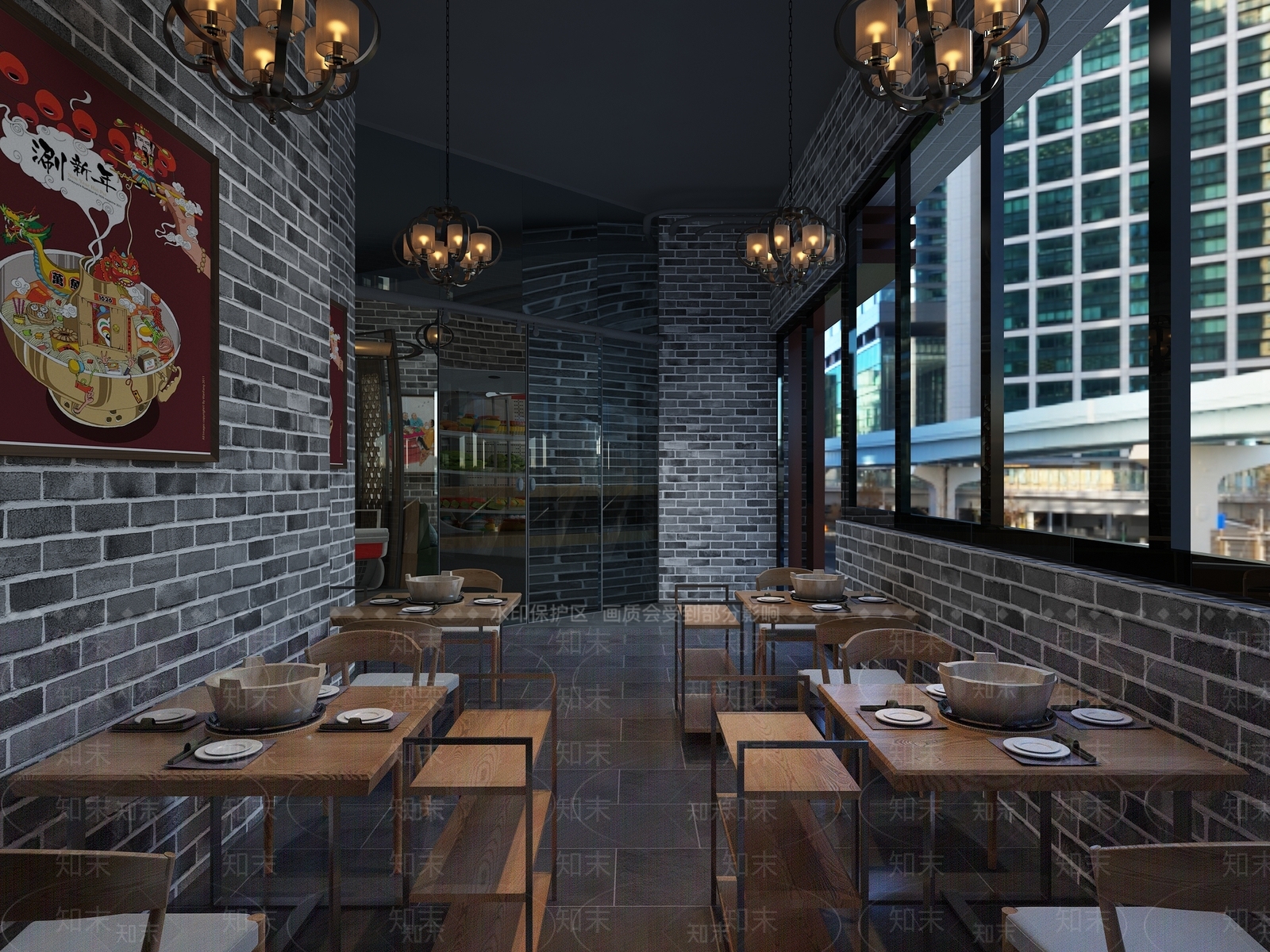 工业风火锅店3D模型下载【ID:1105992287】