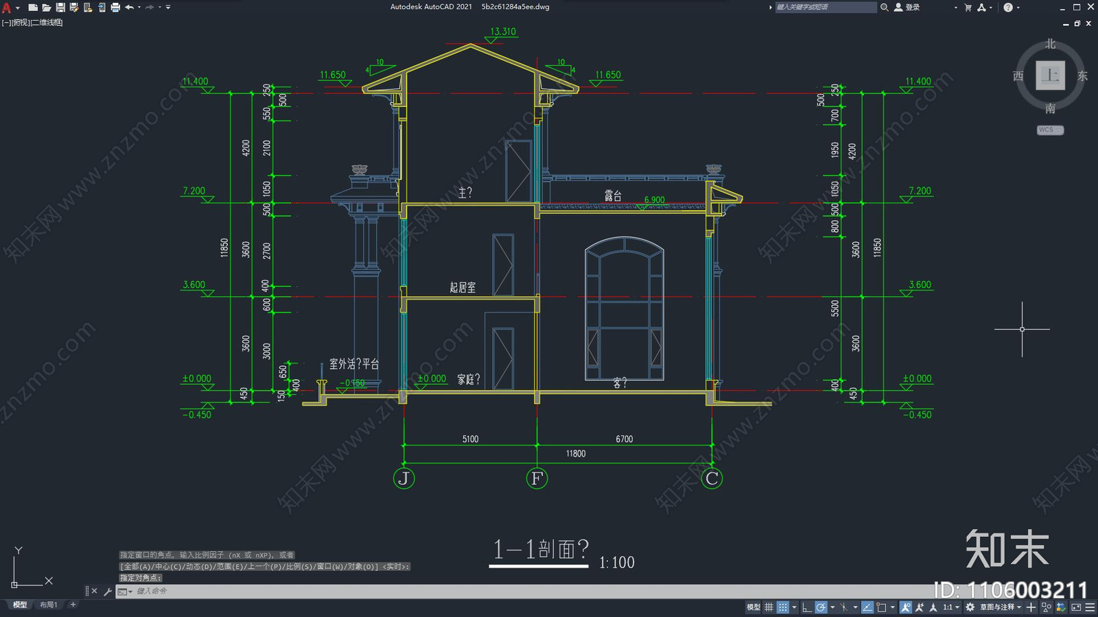 别墅建筑设计cad施工图下载【ID:1106003211】