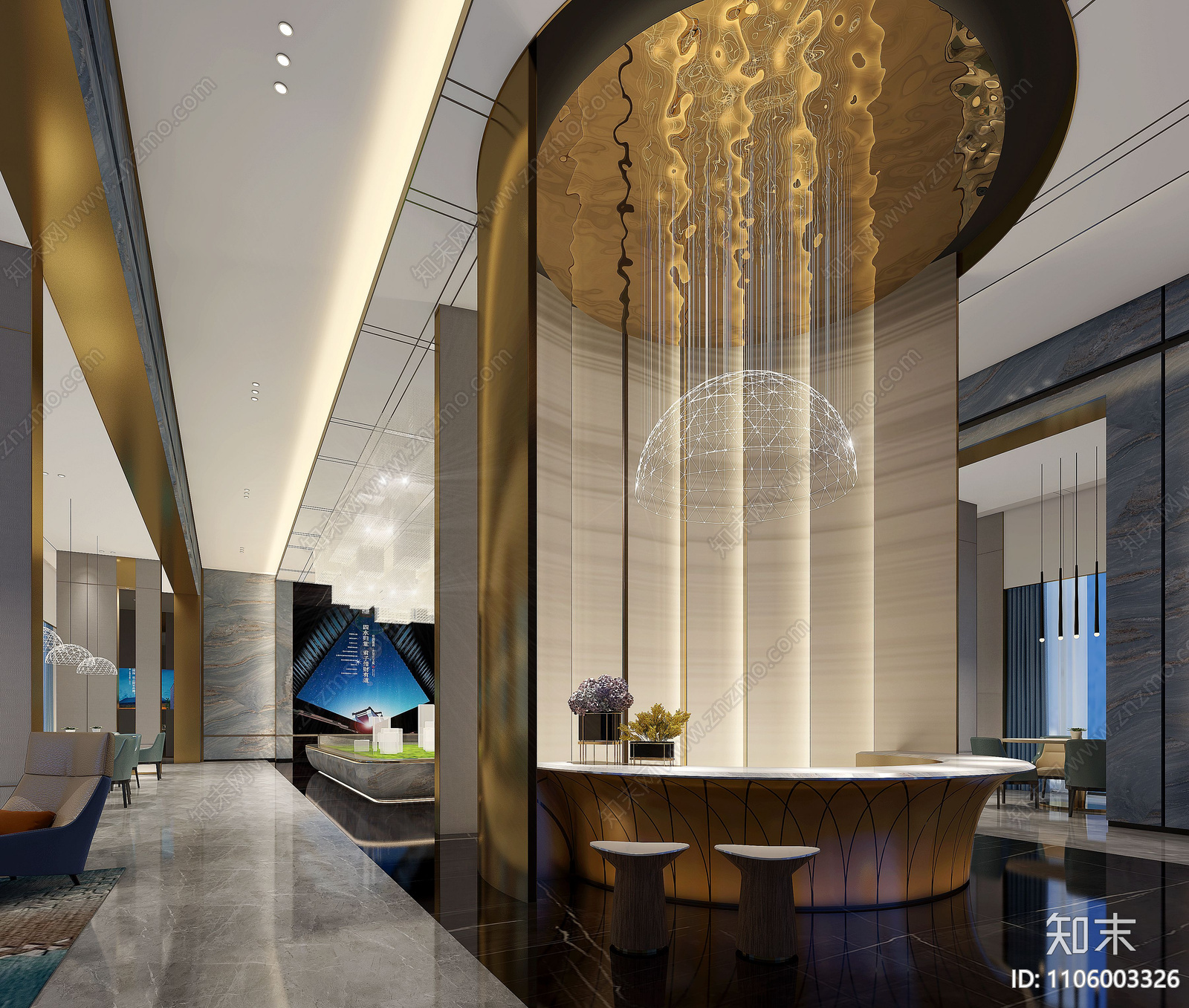 售楼部设计方案cad施工图下载【ID:1106003326】