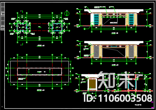 桂苑北大门cad施工图下载【ID:1106003508】