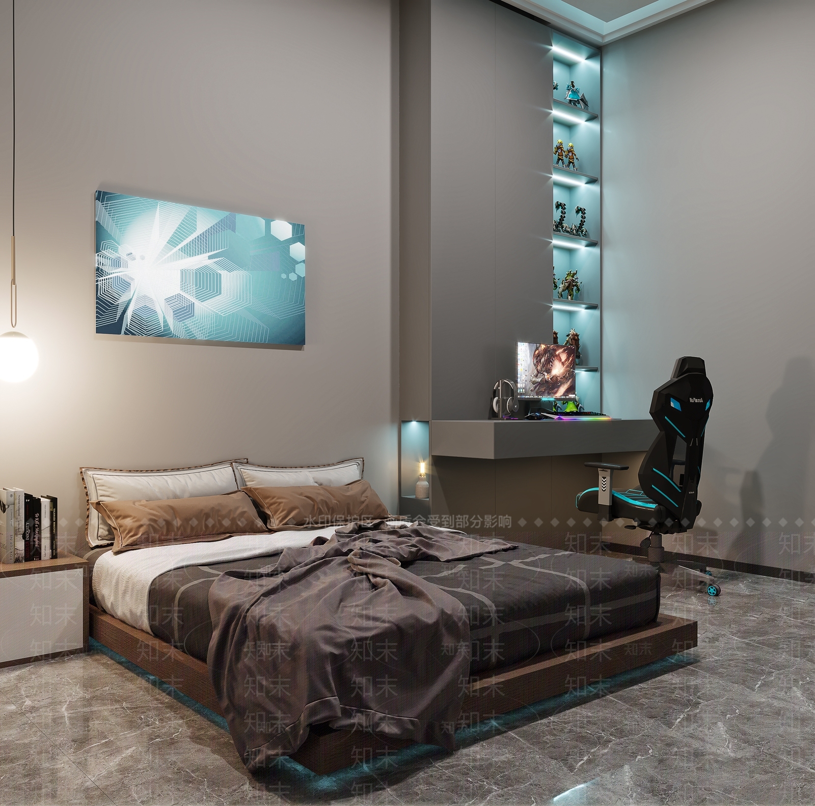 现代电竞房3D模型下载【ID:1106006441】