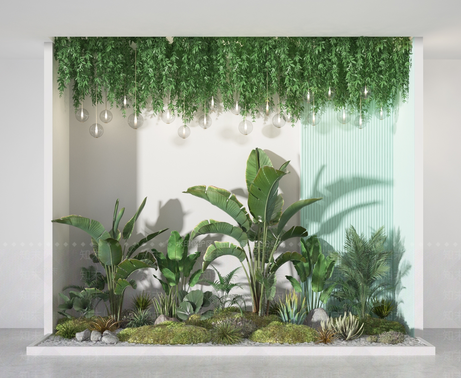 现代植物堆3D模型下载【ID:1106009315】