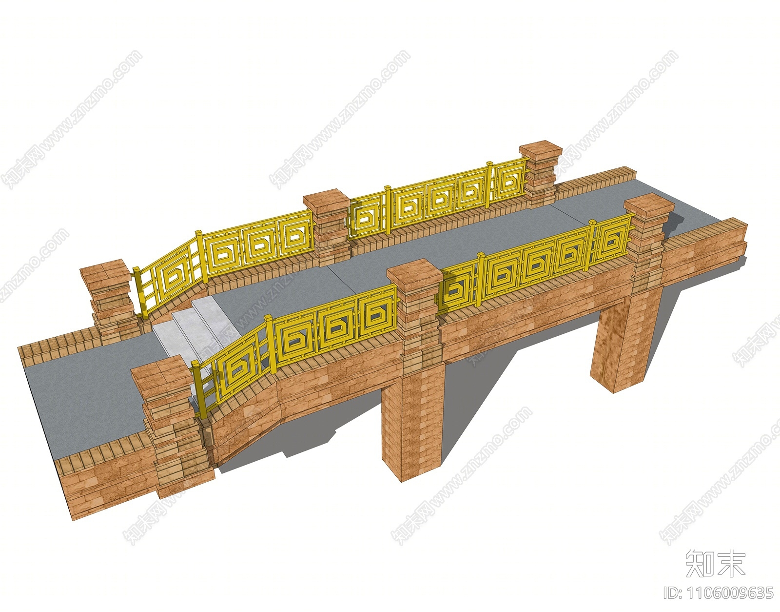 现代特色景观桥SU模型下载【ID:1106009635】