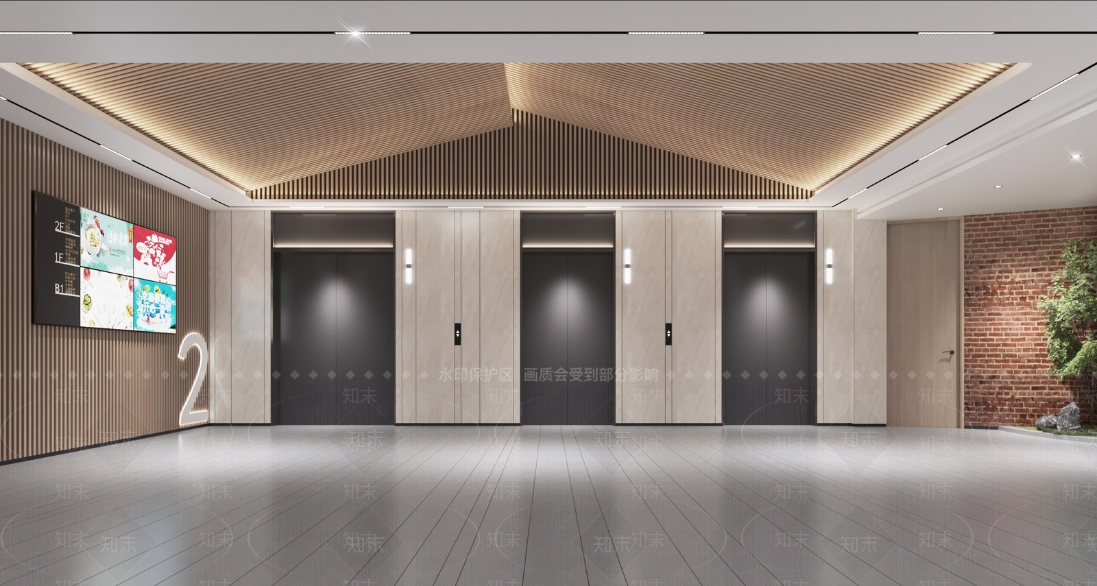现代商场电梯间3D模型下载【ID:1106012129】