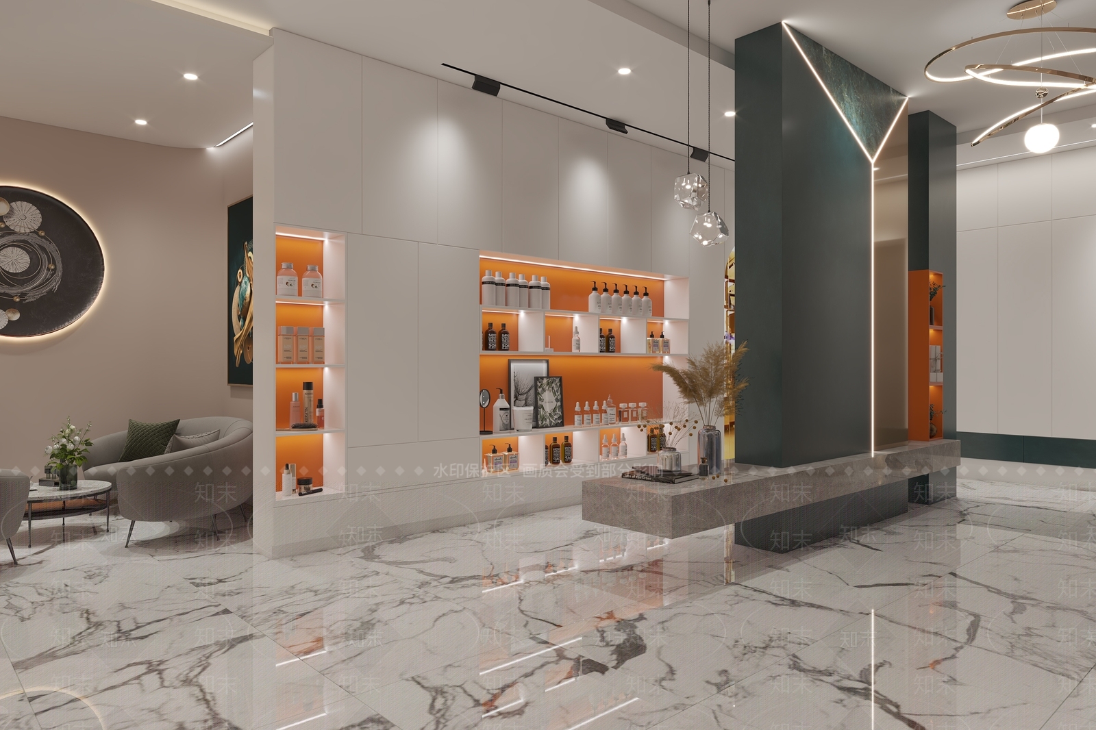 现代美发店3D模型下载【ID:1106013458】